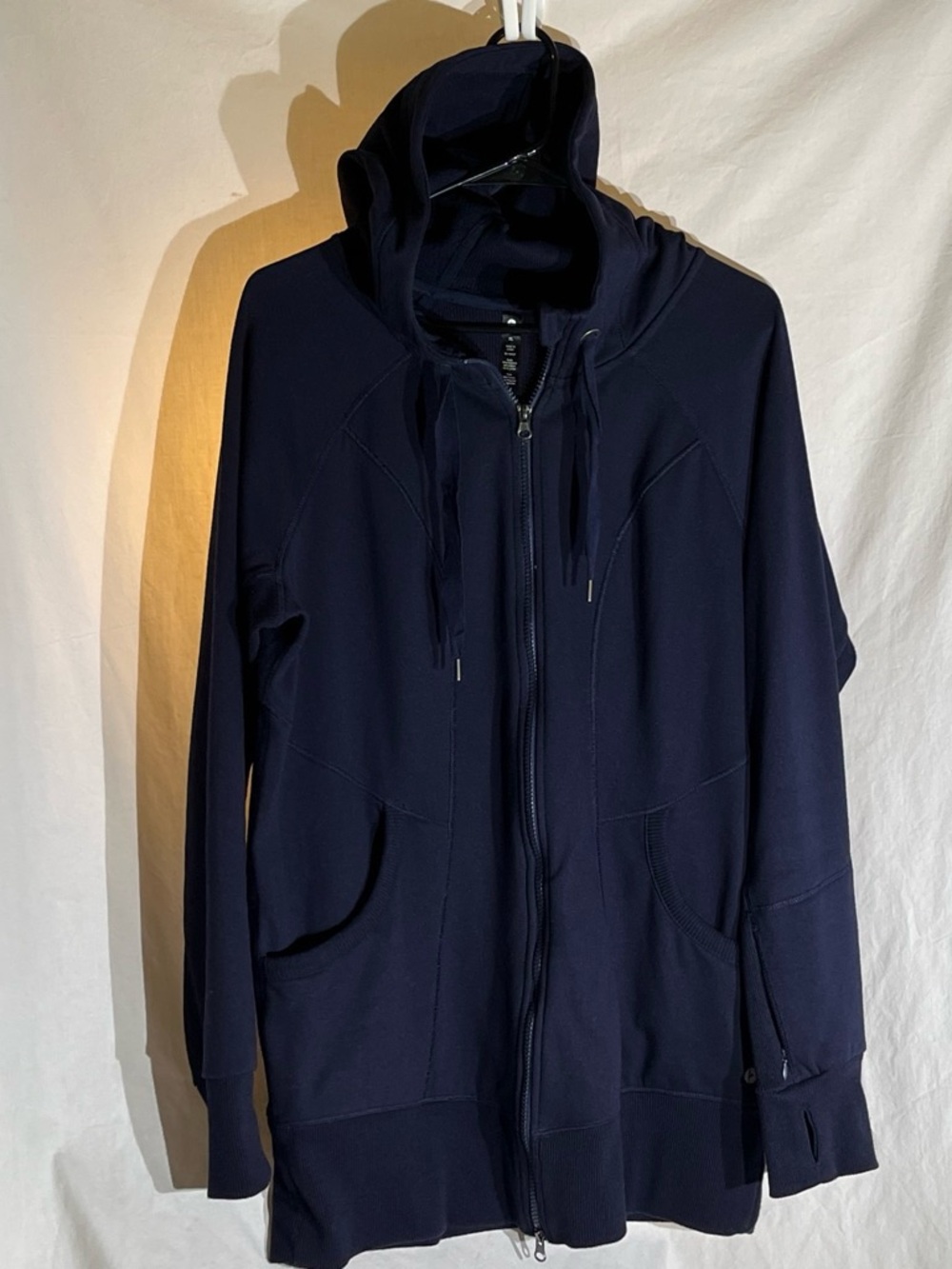 90 Degree By Reflex Navy Blue Hooded Zip-Up Jacket